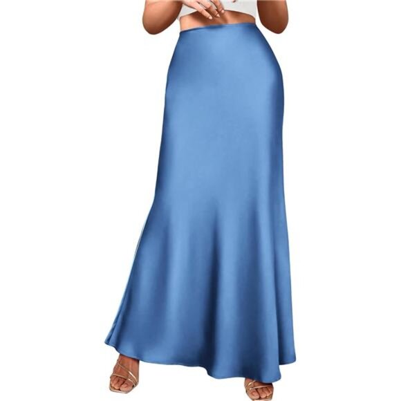 Womens Skirts Casual Maxi Skirt Blue - Picture 1 of 6